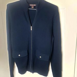 Michael Kors Merino Wool Zipper Sweater Cardigan